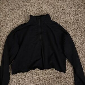 Aerie Black Quarter zip Sweatshirt